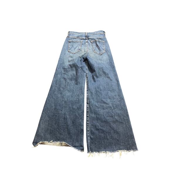 Mother Denim The Swooner Roller Crop Fray Wide Leg Flare - Come Sundown 25 - Picture 6 of 10